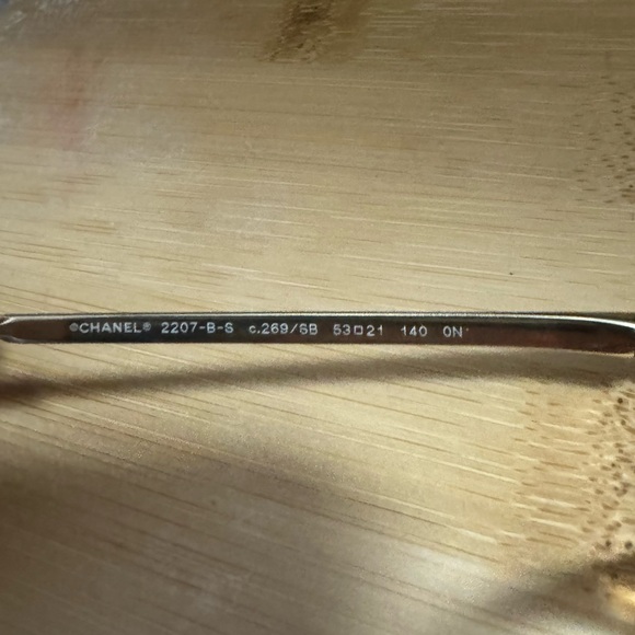 Gold CHANEL glasses with diamonds - Picture 6 of 6